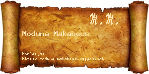 Moduna Makabeus névjegykártya